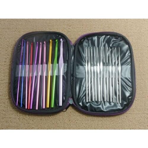 DHL Free shipping 30sets 22pcs/set 22pcs Aluminum Crochet Hooks Needles Knit Weave Stitches Knitting Craft Case