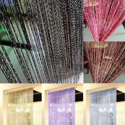 Chain Beads String Door Curtain Shiny Tassel Window Panel Divider Beautiful Home Bedroom Window Panel Tassel Crystal Fringe 2x1M