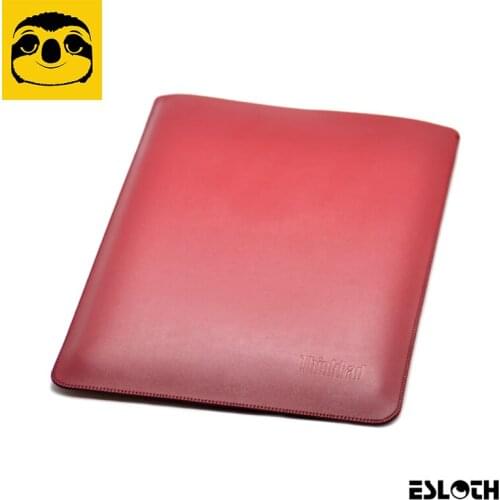 ESLOTH Plain Weave Red For Lenovo ThinkPad X1 Carbon 14" PU Leather Cases Into Sets of Bladder Bag Ultra Thin Light Laptop Bags