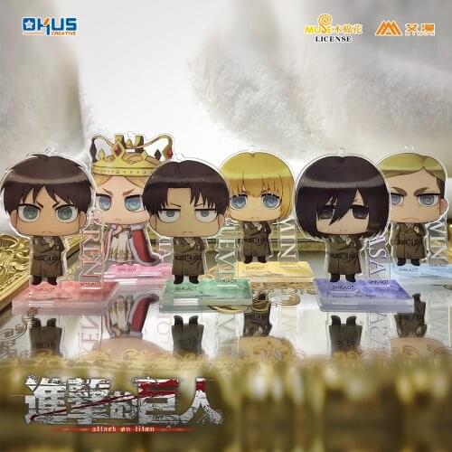 Acrylic Stand Figure Model Plate Toy Keychain Pendant Cosplay New Attack on Titan Eren Jaeger Armin Arlert Mikasa Ackerman Erwin