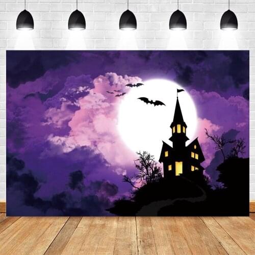 Yeele Halloween Background Moon Cloud Castle Bats Baby Portrait Backdrop Props Photography For Photo Studio Photophone Photocall