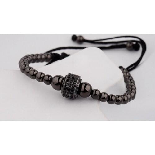 Classic Pave Zircon Tire Shape Weaving Bracelet 2020 Charm Men Handmade Copper Beaded Bracelets For Women Dropshipping