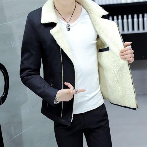 Mens jacket with Korean edition lambs wool top Winter 2020 fashion jacket cotton suit mens clothing