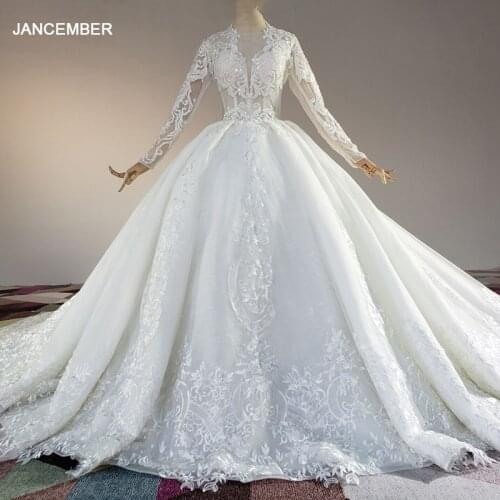 LSS220 White Wedding Dresses Women Sexy Deep V-neck Heart Shaped Back Ball Gown Wedding Dresses With Lace Appliques Long Train