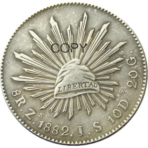 Mexico 8 Reales 1882 Silver Plated Copy Coins