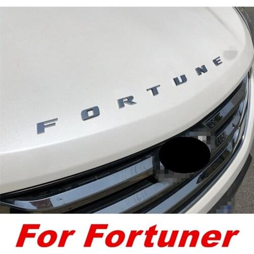 Car emblem sticker Hood Letters Emblem Logo Badge 3D Car Styling Chrome plating Wording CAR ACCESSORIES for Toyota Fortuner