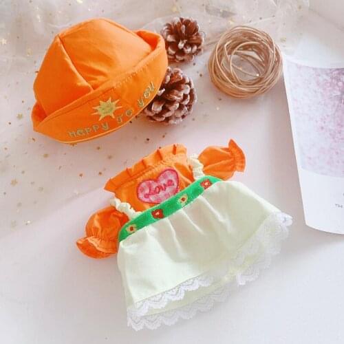 New Doll clothes Fit for 20cm EXO Dolls Pink Love Heart Orange Dress toy for girl Doll Accesory