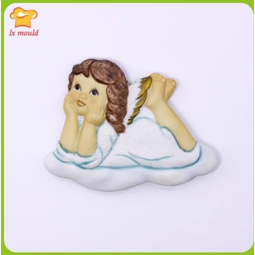 New style Christmas angel silicone fondant mold cake DIY cookie fondant baking tools-Cloud Angel