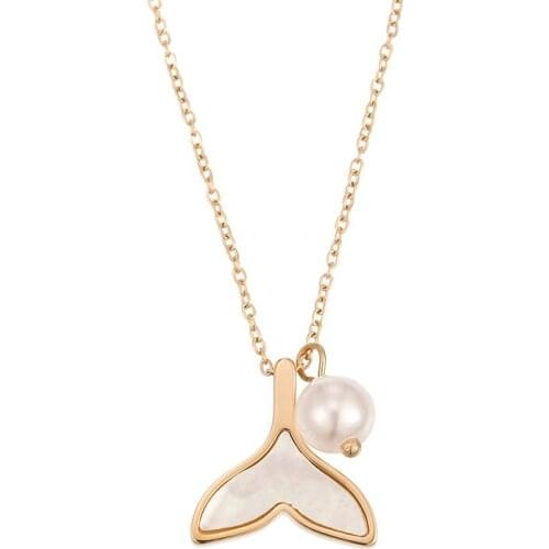 ONYSS Charm Mermaid Tail Pearl Pendant Necklace Jewelry for Women 2021