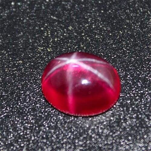 Star Ruby Oval Cabochon Smooth Polished Surface Egg Shape Blood-red Star Ruby Cabochon Flat Back Multiple Sizes to Choose C07M