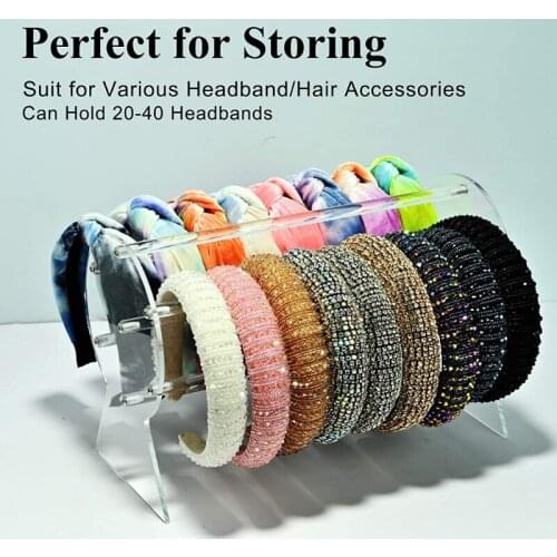 Clear Headband Holder Organizer Acrylic Hair Accessory Jewelry Storage Display