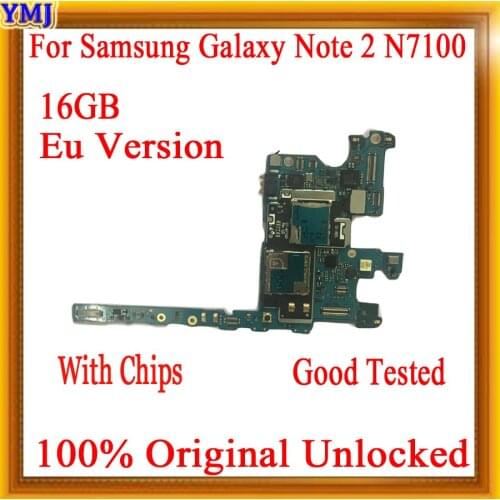With Android System For Samsung Galaxy Note 2 N7100 Motherboard,16gb Original unlocked for Note 2 N7100 Mainboard,Logic boards