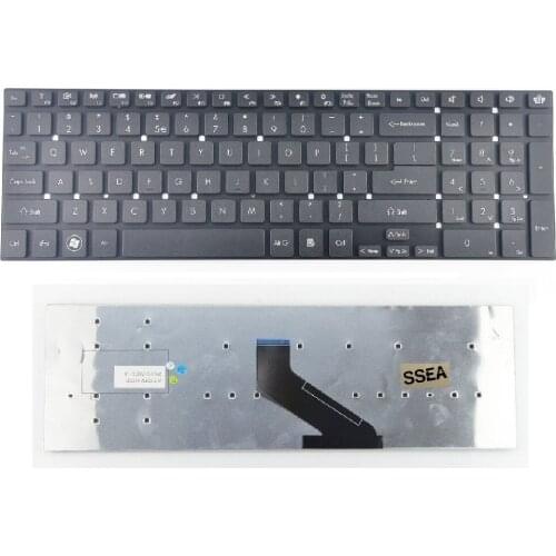 SSEA New US Keyboard for without Frame for Gateway NV55S NV57H NV75S NV77H NV55S05u NV55S04u NV55S03u NV55S02u NV57H50U
