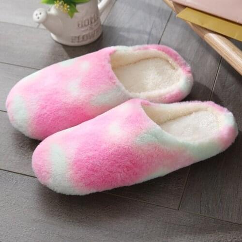 Women House Shoes 2020 Rabbit Fur Color Womens Indoor Mute Soft Slippers Home Floor Wooden Floor Japanese-Style Cotton Slippers