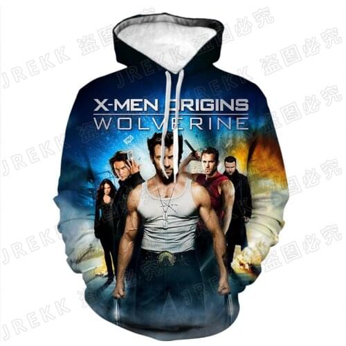 Mens Sweatshirt Marvel Hero X-Men Wolverine 3D Printed Women Hoodie Spring Fashion Streetwear Children Pullover