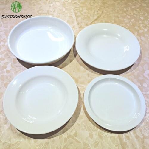 Top-Grade Fashion Restaurant Tableware White Imitation Porcelain Environmental Protection Dinnerware Dinner Plate