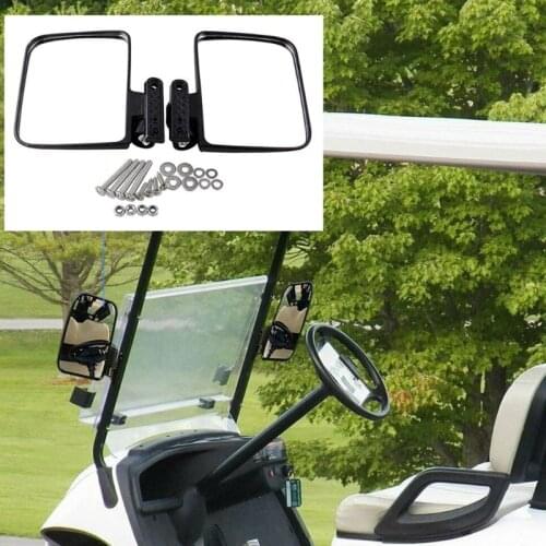 1Pair Black Universal Golf Cart Rear View Mirrors Side Border Fit Club Car Leisure Style Accessories Exterior Part Dropshipping