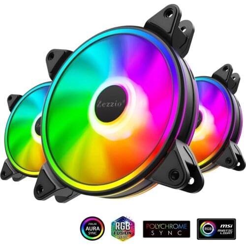 ZEZZIO ZF-120 Halo 3in1 Kit 120mm 5V addressable ARGB Computer Case Cooling Fan PWM silence PC CPU cooler fan
