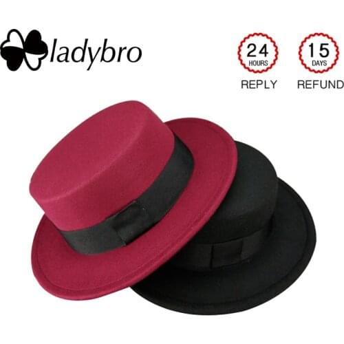 Ladybro Felt Wide Brim Fedoras Hat Women Autumn Winter Hat Female Imitation Wool Hat Men Boater Chapeau Male Sombrero Mujer