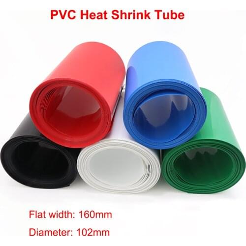 1 Meter Width 160mm PVC Heat Shrink Tube Dia 102mm Lithium Battery Pack Insulated Film Wrap Protection Case Wire Cable Sleeve