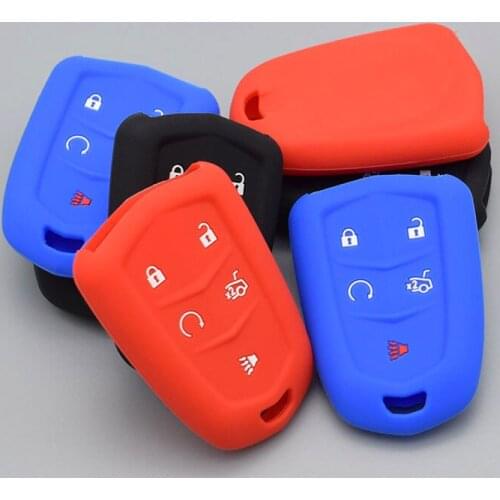10 units silicone car key cover case shell bag set For Cadillac CTS ATS 28T CTS-V SRX Escalade atsl xts CT6 5 button key