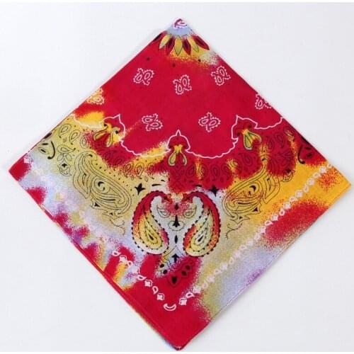 12PCS Pure Cotton Colorful Cashew Flower Handkerchief Square Multifunctional Headscarf