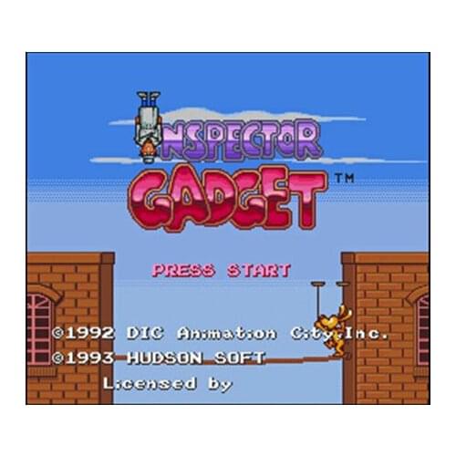 Inspector Gadget USA Version 16 bit Big Gray Game Card For NTSC Game Player