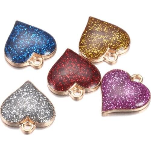 30pcs/Lot Heart Charms Pendants Jewlery Making for DIY Bracelet Earrings Necklace Accessories Gift 17*15mm
