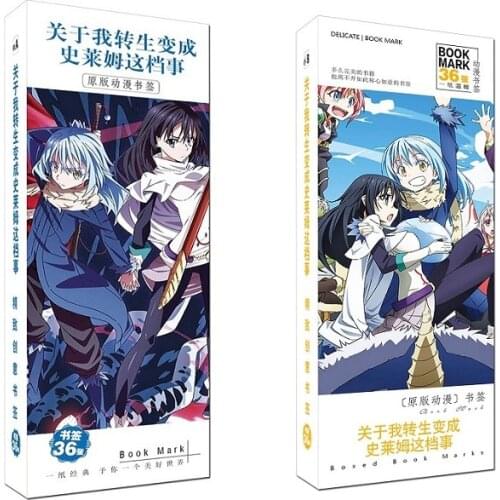 36 Pcs/Set Anime That Time I Got Reincarnated as a Slime Paper Bookmark Stationery Bookmarks Book Holder Message Card
