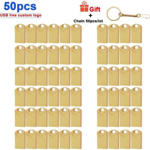 50pcs/lot New arrival Usb 2.0 free logo USB Flash Drive Metal Pendrive 64GB 32GB 16GB Pendrive Waterproof USB Flash Memory Stick