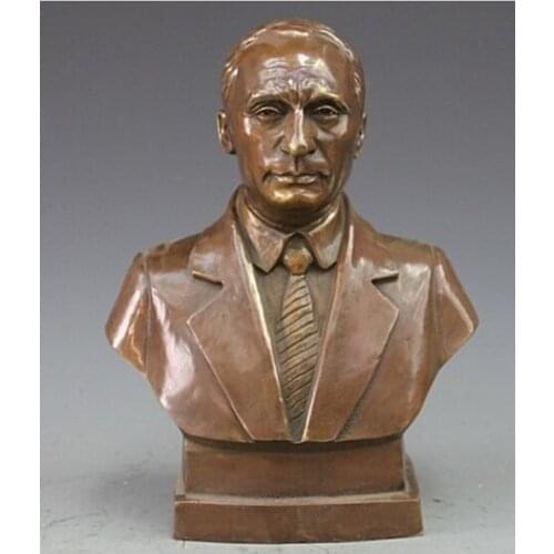 ---516+++Bronze Copper carving statue Vladimir Putin Bust Figurine Art Sculpture