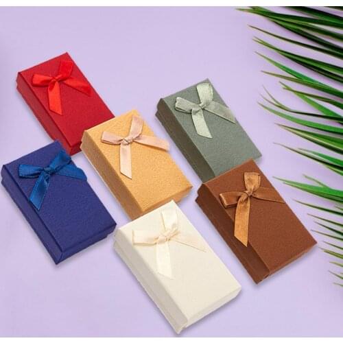 70% Dropshipping!!6Pcs Jewelry Box Exquisite Valentines Day Gift Paper Ribbon Bow Women Jewelry Organizer
