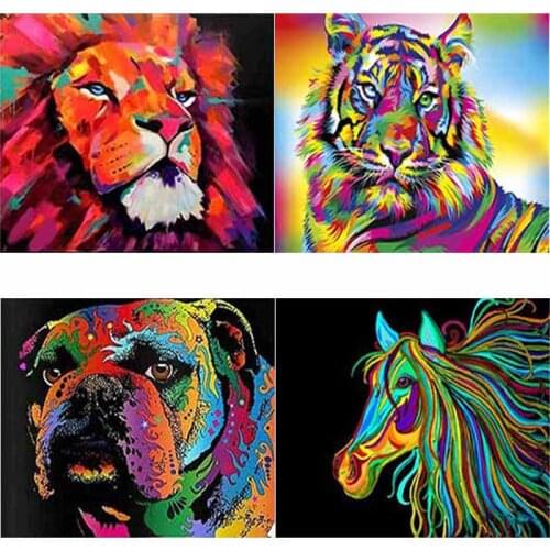 Diy 5D Diamond Painting Tiger Cross Ctitch Animals Diamond Embroidery Landscape Full Square Round Drill Mosaic Birthday Art Gift