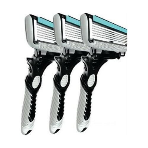 Original DORCO Mens Razor Blade 6 Layer Shaver Travel Manual Shaving Razors with Original Handle Safety Razor