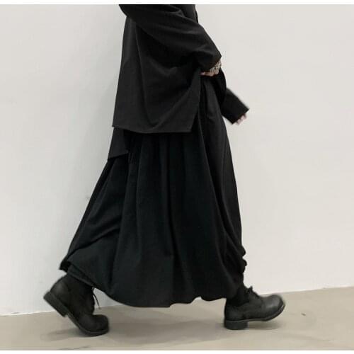 Mens mountain dark line of this wind culottes men and women young Harlan trousers loose knit casual trousers spring and summer