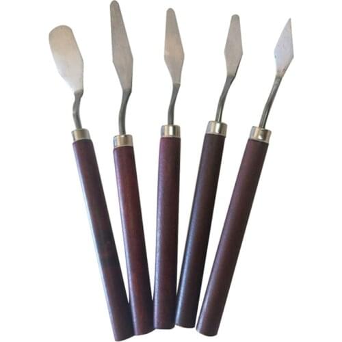 Wood Palette Knife Painting Tools, Stainless Steel Oil Painting Mixing Scraper, Painting Knife Set, Paint Oil Painting A M03 21