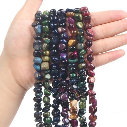 17 Styles 8-10mm Natural Stone Irregular Colored Tigers Eye Round Beads Loose Spacer Bead For Jewelry Making DIY Accessories