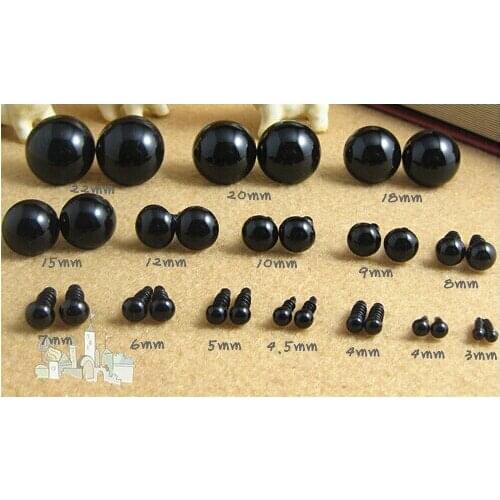Round Black Plastic Eyesball with Screw holder For Toy DIY Doll accessories Toy Leg Eyes 9mm -30mm Free shipping