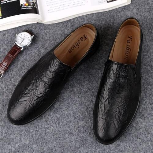 Loafers Shoes For Men 2021 Autumn Summer Mens Shoes Casual Vintage Leather Design Slip-on Flats Brand Driving Business Footwear