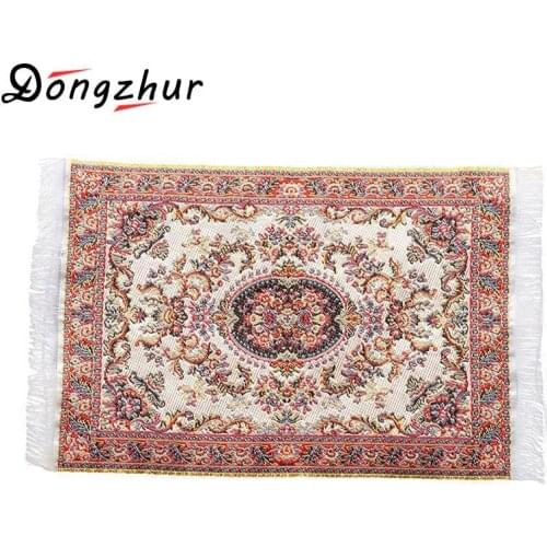 Dongzhur Dollhouse Mini Carpet Mat 1:12 Dollhouse Miniature Casa De Boneca Dollhouse Accessories Kit