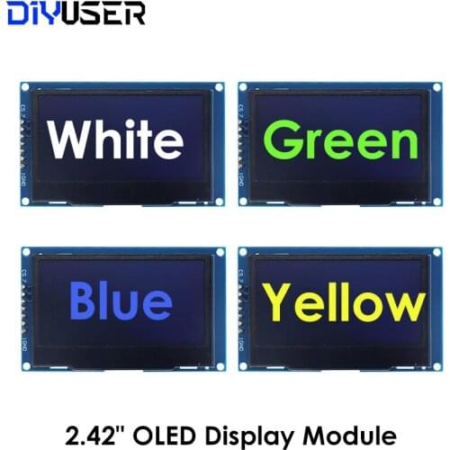 2.42 inch 2.42" OLED Display Module 128x64 LCD HD Screen Module SSD1309 7 Pin SPI/IIC I2C Serial Interface for Arduino UNO R3
