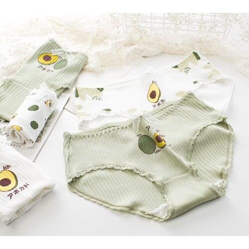 Womens Cartoon Cotton Underwear Comfort Panties New Mid Waist Seamless Briefs sexy Womens Lingerie Underpants Girls Bow Briefs