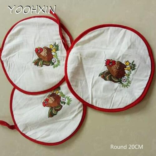 NEW round Cartoon Insulation embroidery lace table place mat pad cloth cup Easter coaster placemat mug doily kitchen tableware