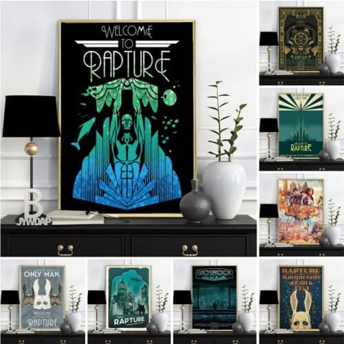 Bioshock Rapture Video Game Posters And Prints Canvas Painting Wall Pictures For Living Room Vintage Art Decorative Home Decor