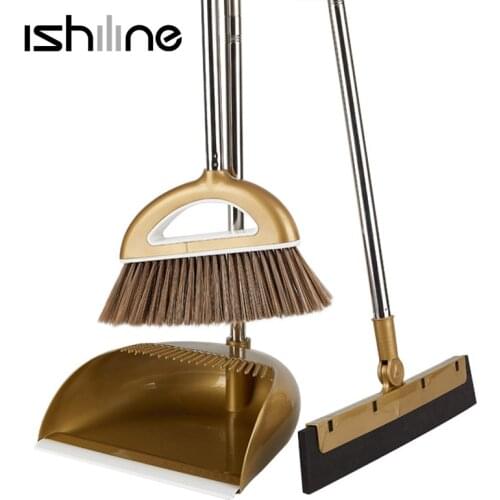 Practical Broom Suit European Foldable Combination Soft Hair Multifunction Household Dustless Dustpan Cleaning Set