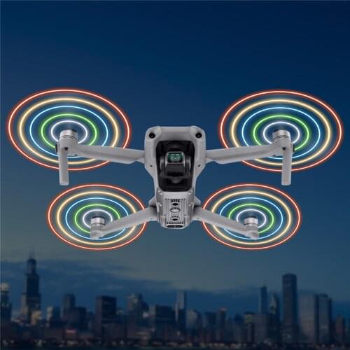 For DJI Mavic Air 2 Drone Propellers Rechargeable LED Luminous Flash Circle Paddle Quick-Release Propeller Blade