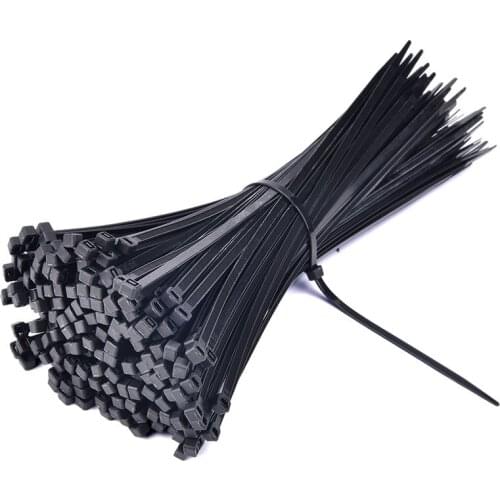 Self-Locking Plastic Nylon Wire Cable Zip Ties 100pcs Black Cable Ties Fasten Loop Cable Various specifications