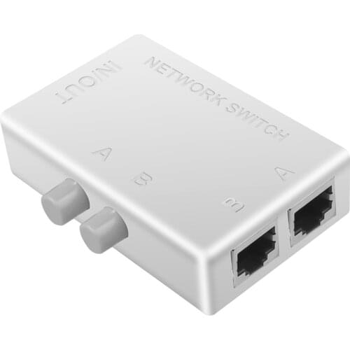 Mini 2 Port RJ45 Lan Hub Network Switch Box Computer Ethernet Internet Adapter