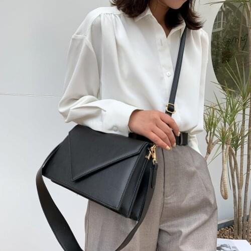 SWDF New PU Leather Crossbody Bags for Women 2021 Luxury Handbags Womens Designer Simple Solid Color Travel Shoulder Hand Bags