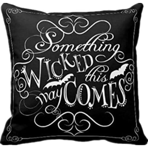 Dark black style home decor soft polyester square pillowcase living room sofa cushion cover horror element cover car Decor #W
